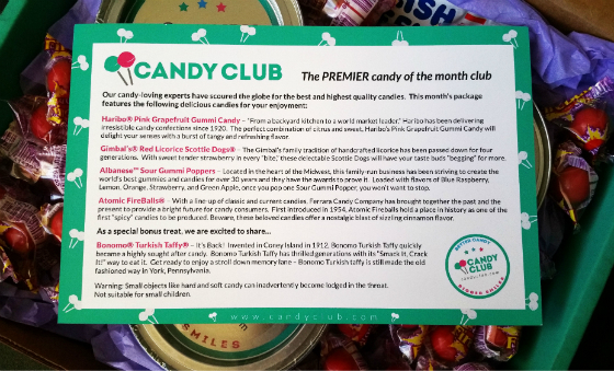 Candy Club Subscription Box Review – January 2015 Info