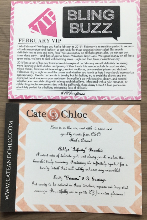 Cate & Chloe Subscription Box Review – February 2015 Info