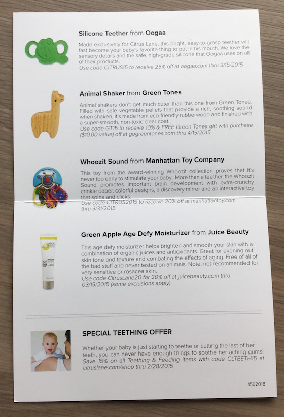 Citrus Lane Review & Coupon Code – February 2015 Info