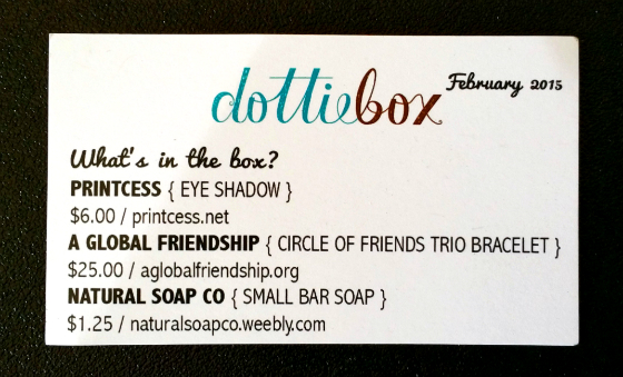 Dottie Box Mini Subscription Box Review – February 2015 Info