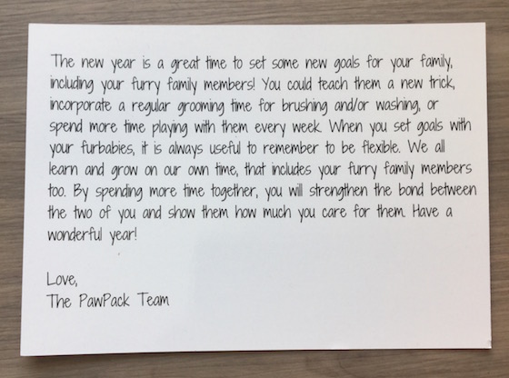 Paw Pack Subscription Box Review – January 2015 Info