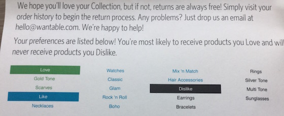 Wantable Accessories Subscription Box Review – January 2015 Preferences