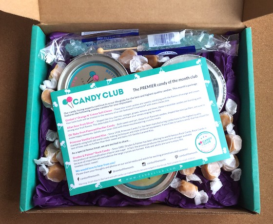 Candy Club Subscription Box Review + Coupon – March 2015 Inside