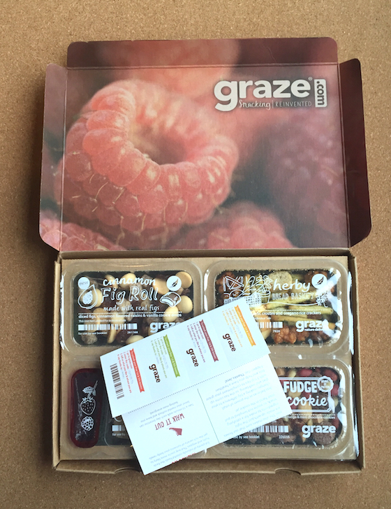 Graze Subscription Box Review + Free Box Coupon - March 2015 Inside