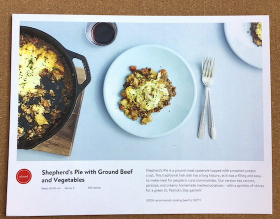 Plated Subscription Box Review + Free Box Coupon - Mar 2015 Pie Card