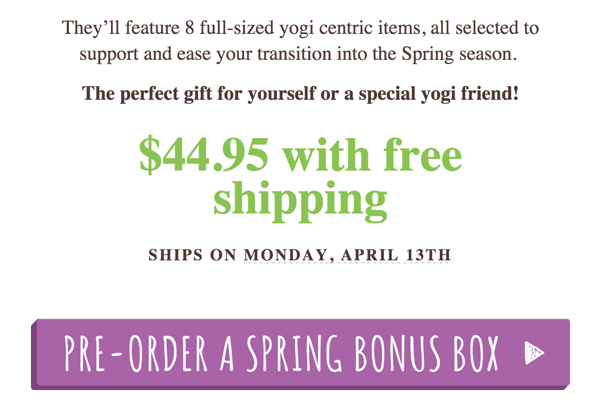 Yogi Surprise Limited Edition Spring 2015 Box Details