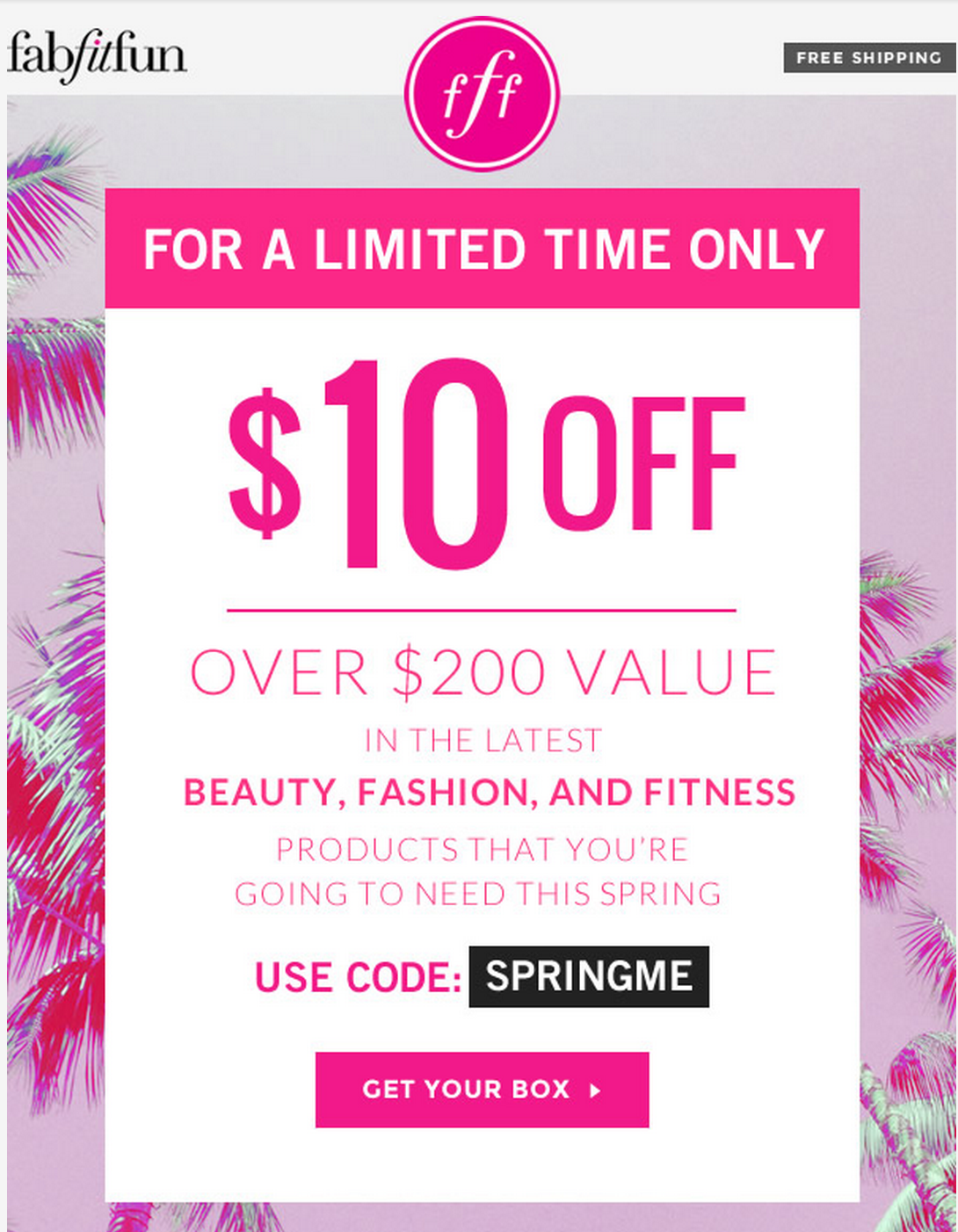 New FabFitFun VIP $10 Coupon + Value Hint