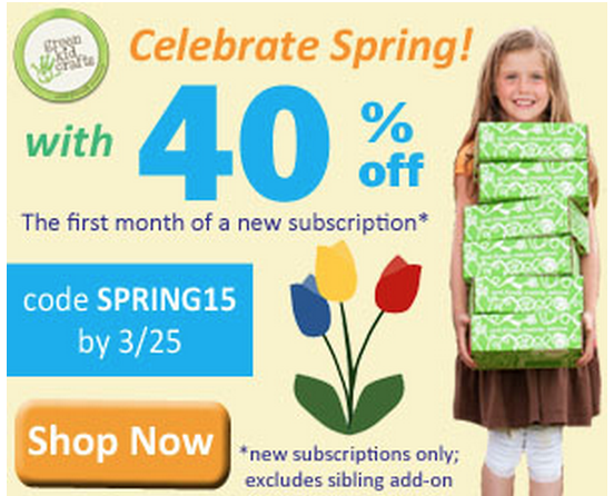 40% Off Green Kid Crafts