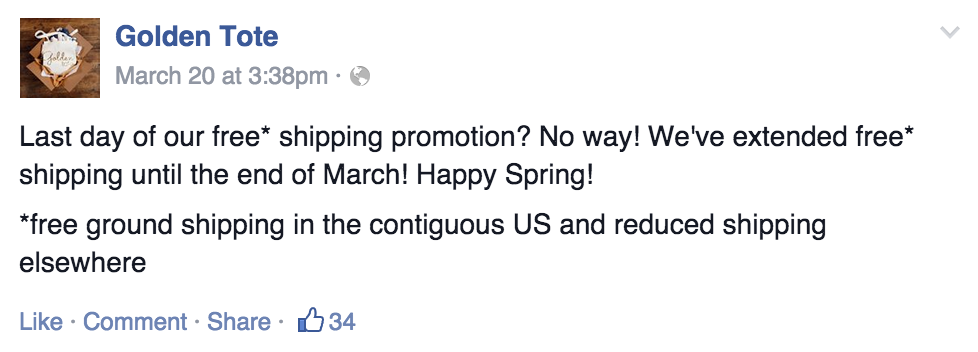 Golden Tote Free Shipping Extended!