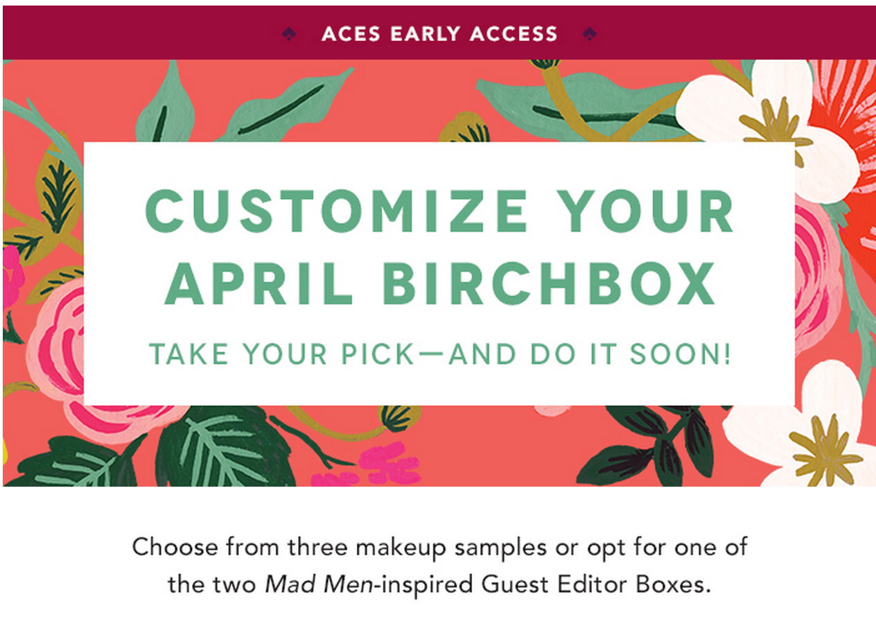 April Sample Choice Time!