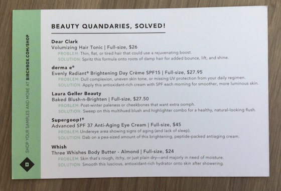 Birchbox Review - March 2015 Info