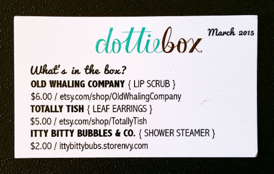 Dottie Box Mini Subscription Box Review – March 2015