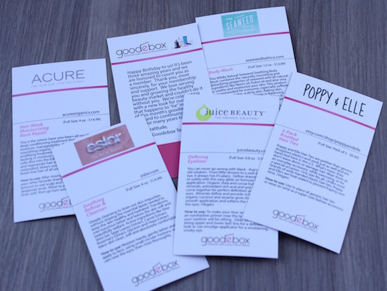 GoodeBox Eco Beauty Subscription Box Review – March 2015 Info