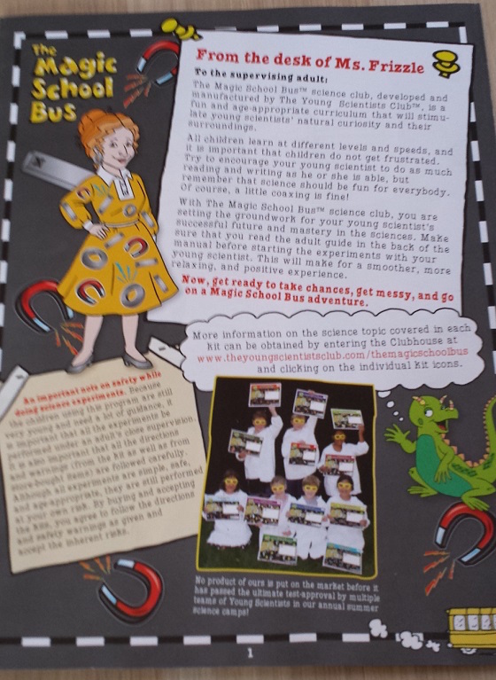 Magic School Bus Science Club Subscription Review – Feb 2015 Booklet