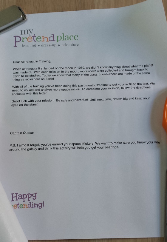 My Pretend Place Craft Subscription Box Review – Feb 2015 Letter