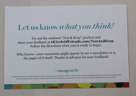 Oprah Circle of Friends Subscription Try & Keep Item Review Info