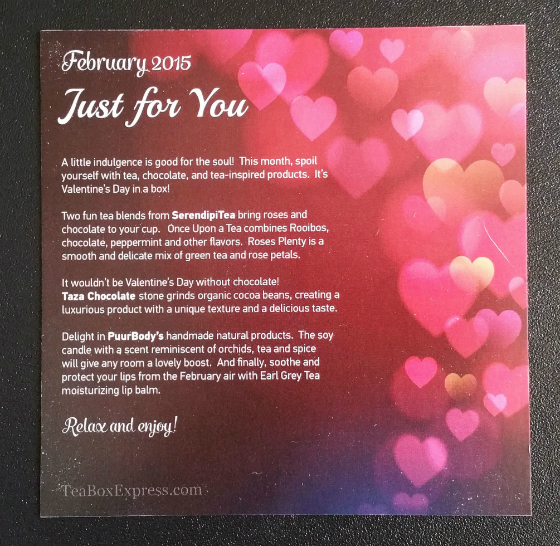 Tea Box Express Subscription Box Review – February 2015 Info