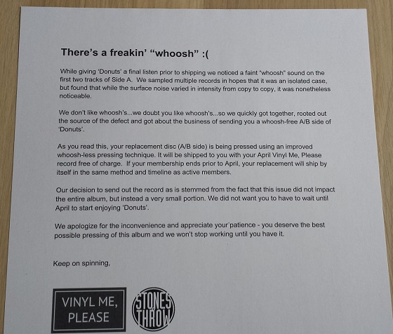 Vinyl Me, Please Subscription Box Review – March 2015 Whoosh