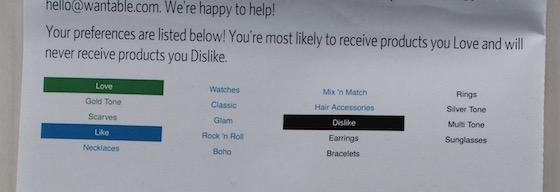 Wantable Accessories Subscription Box Review – March 2015 Preferences