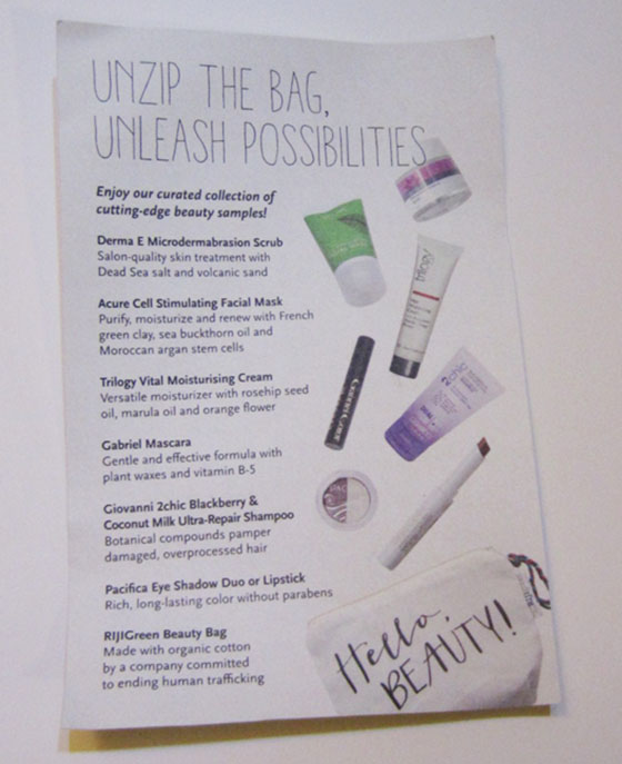 Whole Foods Beauty Bag Review Info Side 1