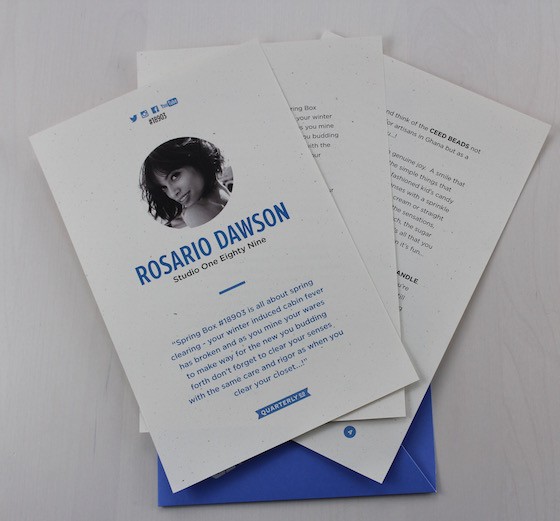 Rosario Dawson Quarterly Box Review #18903 Letter