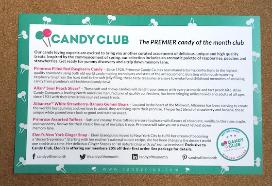 Candy Club Subscription Box Review + Coupon – April 2015 Card 1