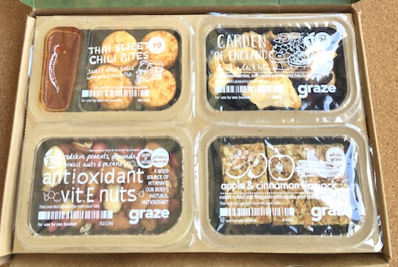 Graze Subscription Box Review + Free Box Coupon – April 2015 Contents