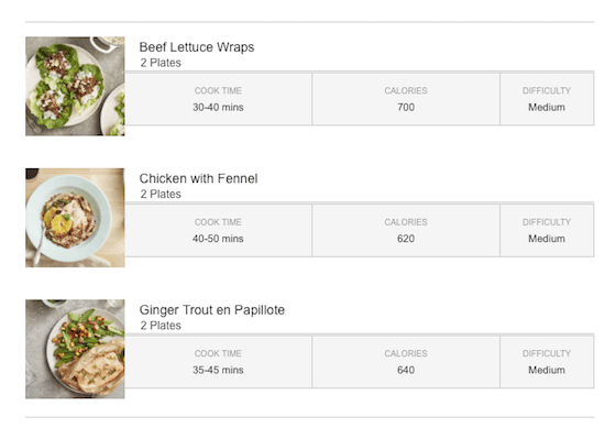 Plated Subscription Review + Free Box Coupon - April 2015 - Menu