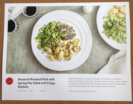 Plated Subscription Review + Free Box Coupon - April 14, 2015 - Pork Card