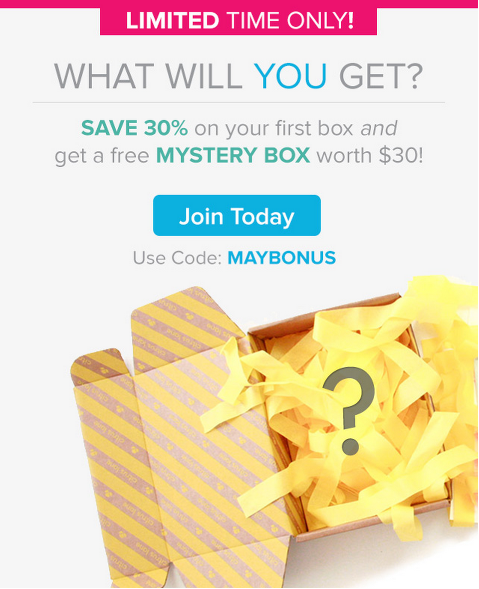 Free Bonus Mystery Box + 30% Off Your First Citrus Lane Box!