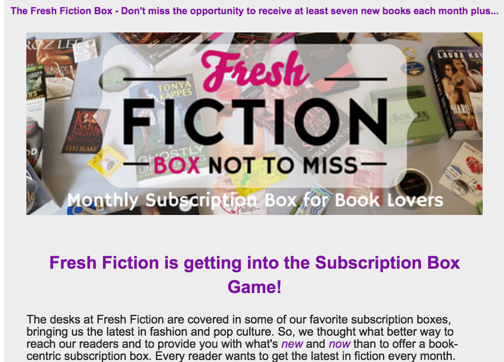 New Book Subscription Box from Fresh Fiction