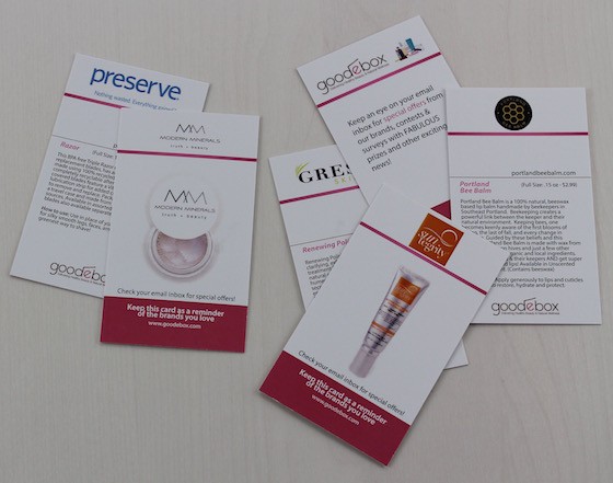 GoodeBox Eco Beauty Subscription Box Review – April 2015 Info