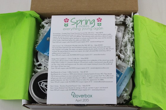 KloverBox Subscription Box Review & Coupon – April 2015 Open