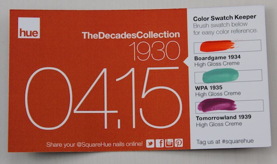 Square Hue Nail Polish Subscription Box Review – April 2015 Swatch