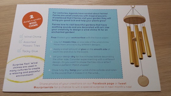 Surprise Ride Subscription Box Review + Coupon - April 2015 Wind Chime Instructions