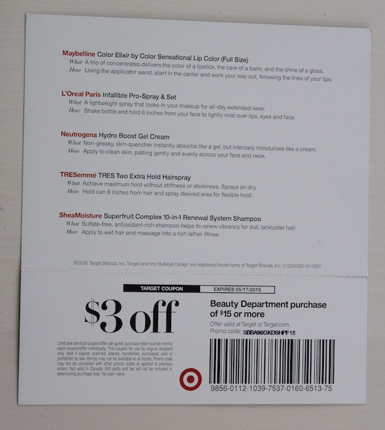 Target Beauty Box Review - Spring 2015 Info