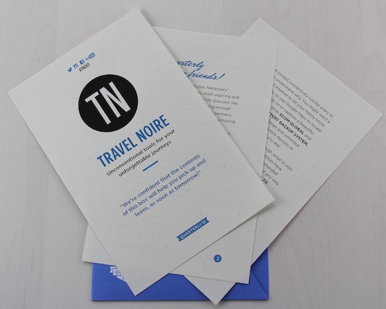Travel Noire Quarterly Subscription Box Review #TNQ01 Letter
