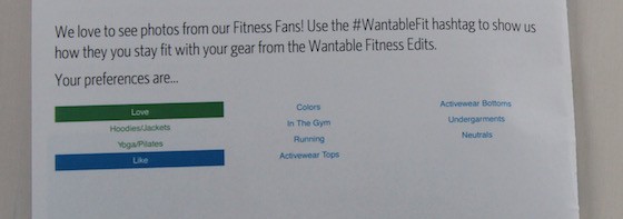 Wantable Fitness Subscription Service Review – March 2015 Preferences