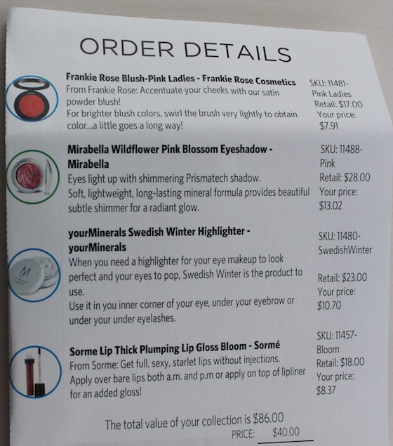 Wantable Makeup Subscription Box Review – April 2015 Invoice