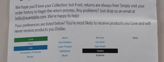 Wantable Makeup Subscription Box Review – April 2015 Preferences