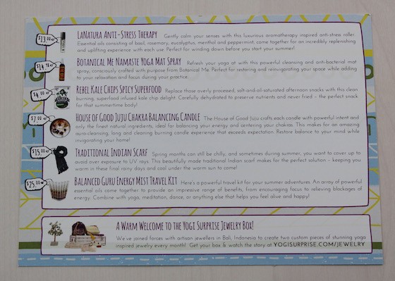 Yogi Surprise Limited Edition Spring 2015 Box Review Info