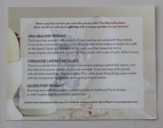 Your Bijoux Box Jewelry Subscription Box Review – April 2015 Info