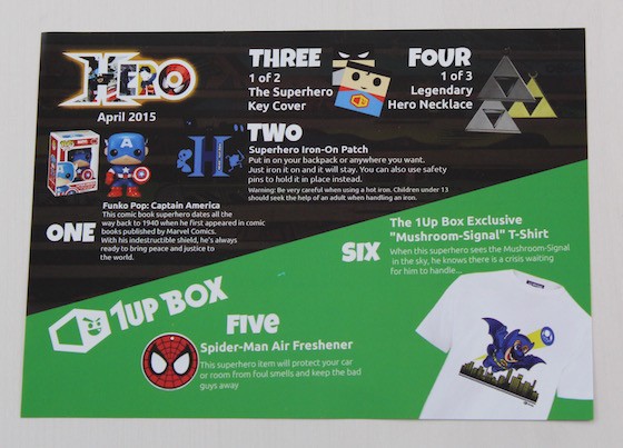 1UP Box Subscription Box Review – April 2015 Info