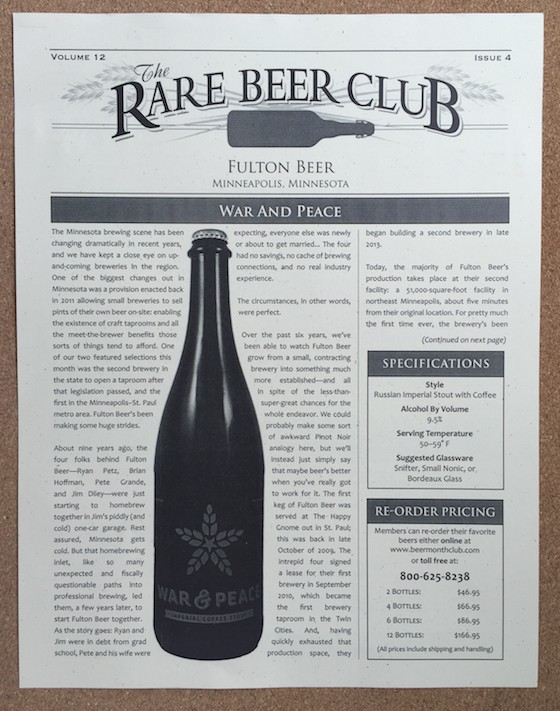 The Rare Beer Club Subscription Box Review - May 2015 - Sheet 2