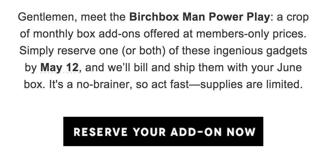 Birchbox Man Launches Monthly Add-Ons Details