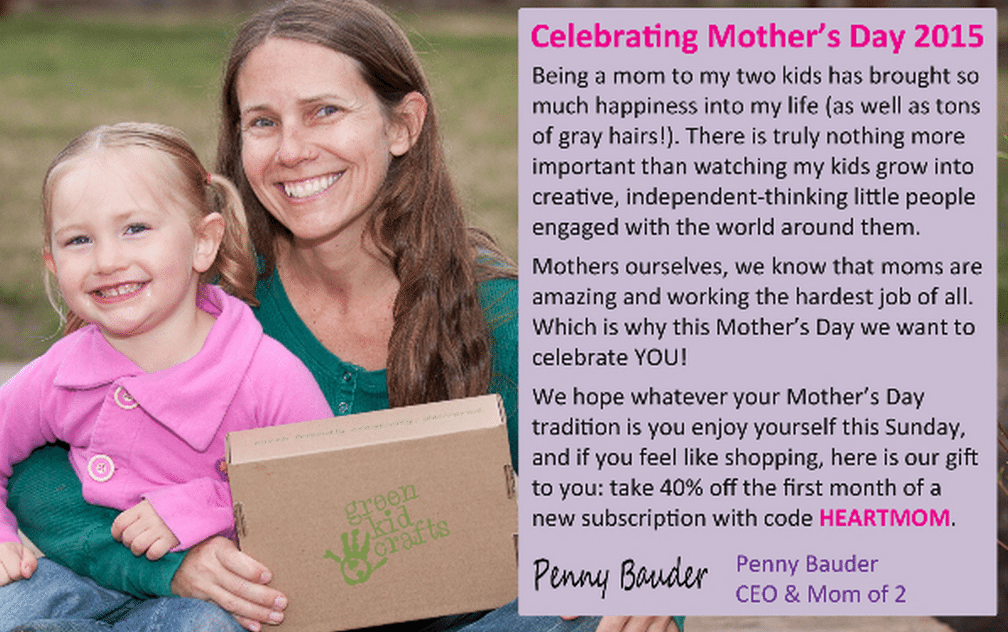 Green Kid Crafts Mother’s Day 40% Off Coupon Code