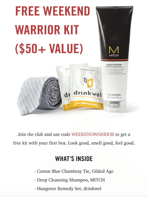 Free Weekend Warrior Kit with Bespoke Post purchase