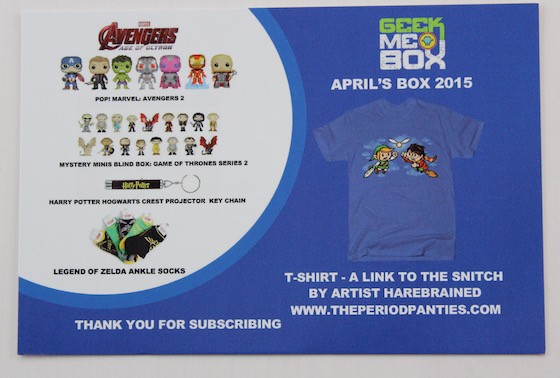 Geek Me Box Subscription Review – April 2015 Info
