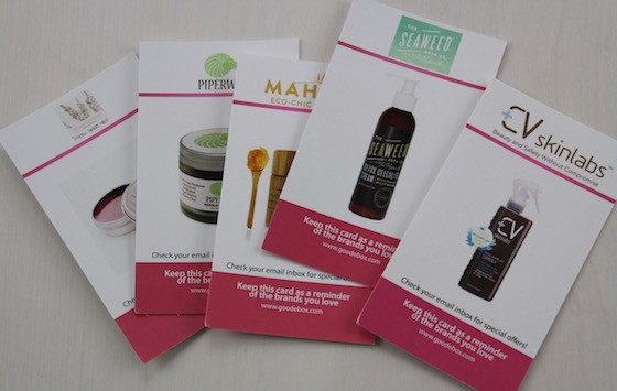 GoodeBox Eco Beauty Subscription Box Review – May 2015 Cards