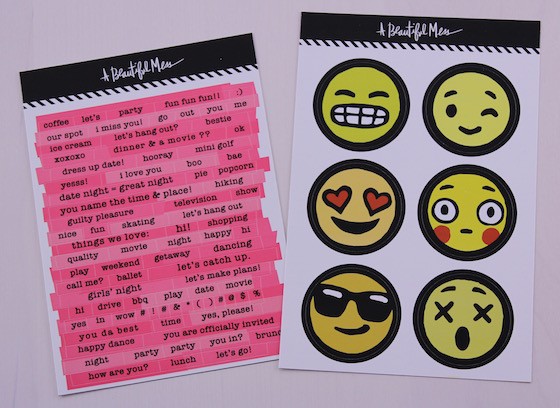 A Beautiful Mess Happy Mail Subscription Review – May 2015 Stickers